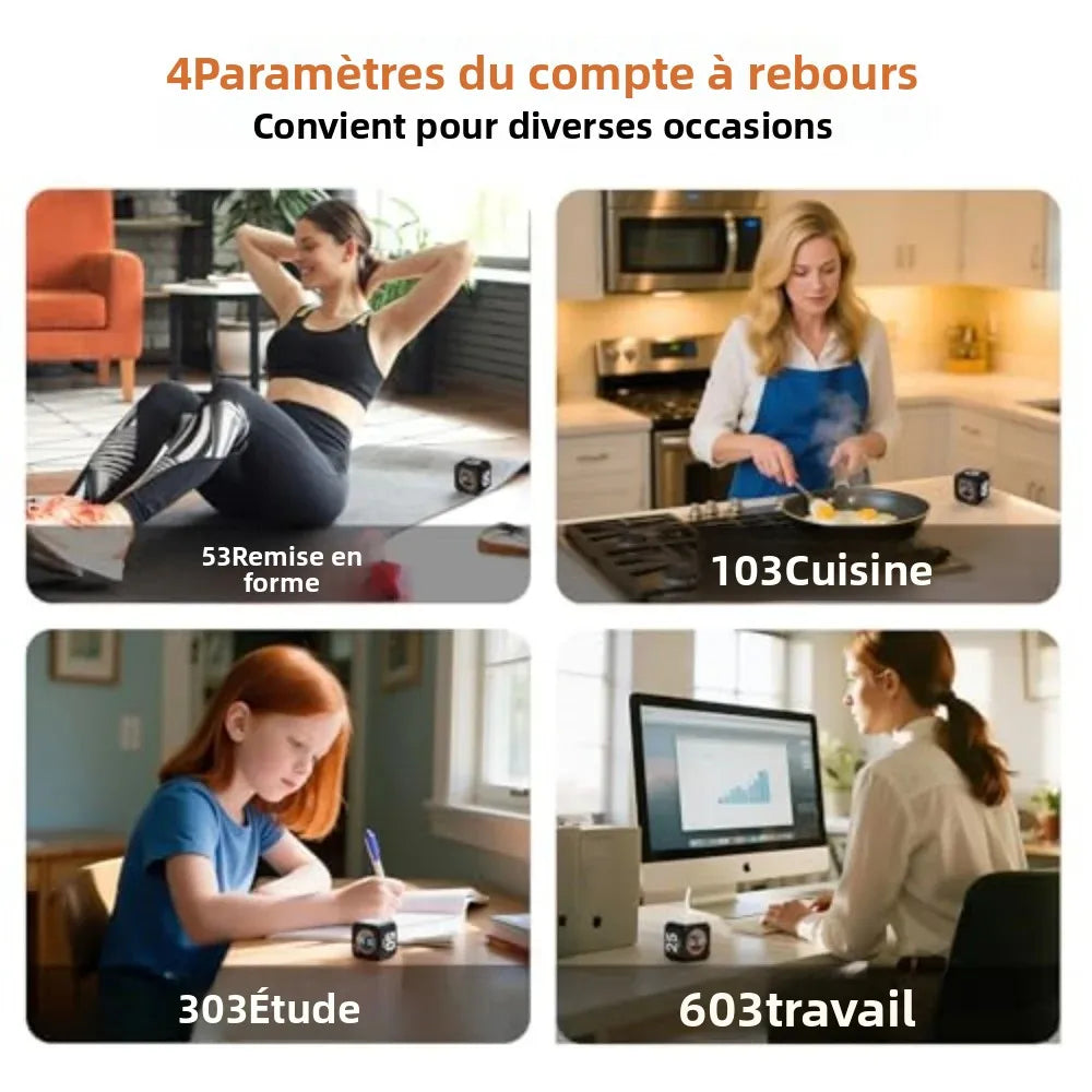 Réveil Minuteur Pomodoro Visuel Silencieux Flip TDAH