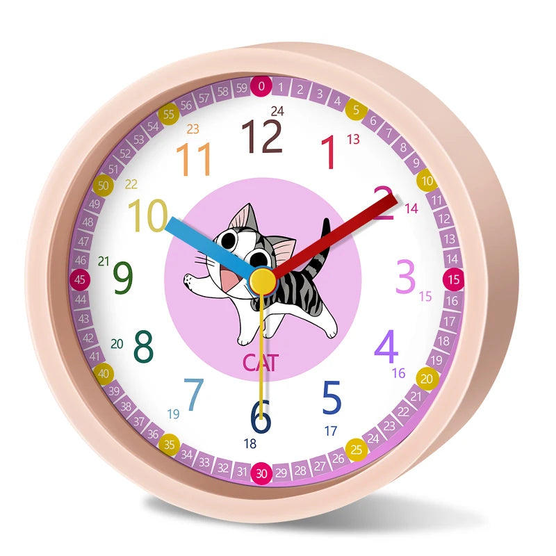 Réveil enfant rond animal dessin animé coloré