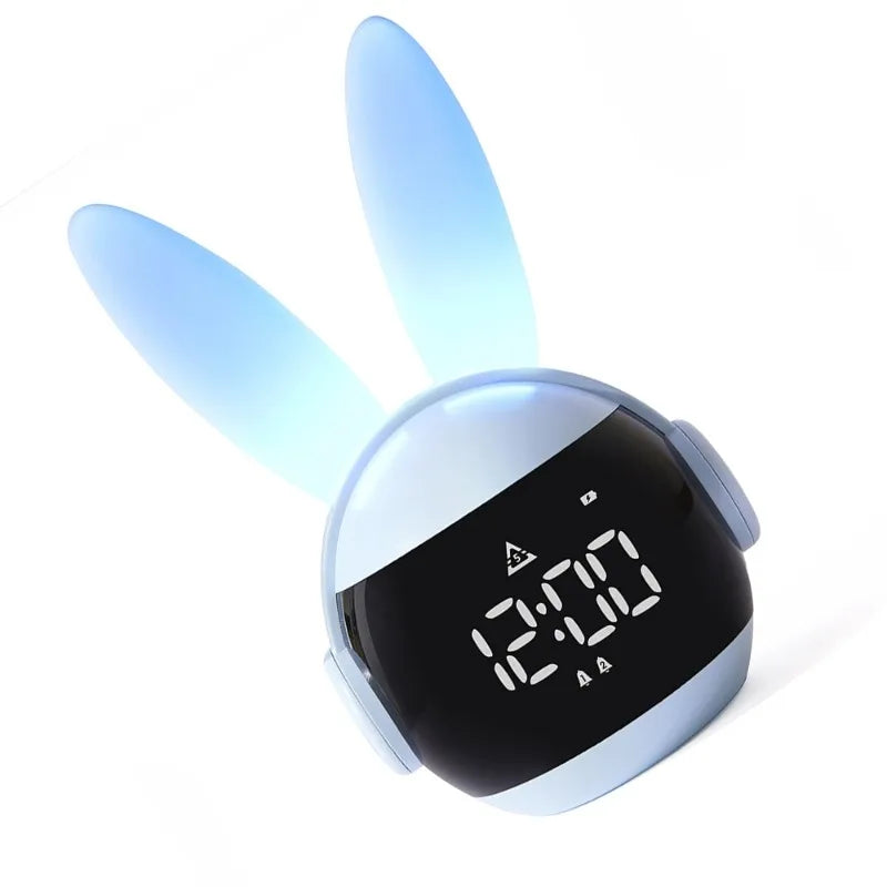 Réveil Lapin Veilleuse Enfant Lumière Arc-en-ciel Rechargeable