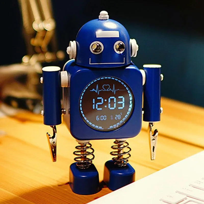 Réveil Robot LED Veilleuse Température Humidité Enfants.