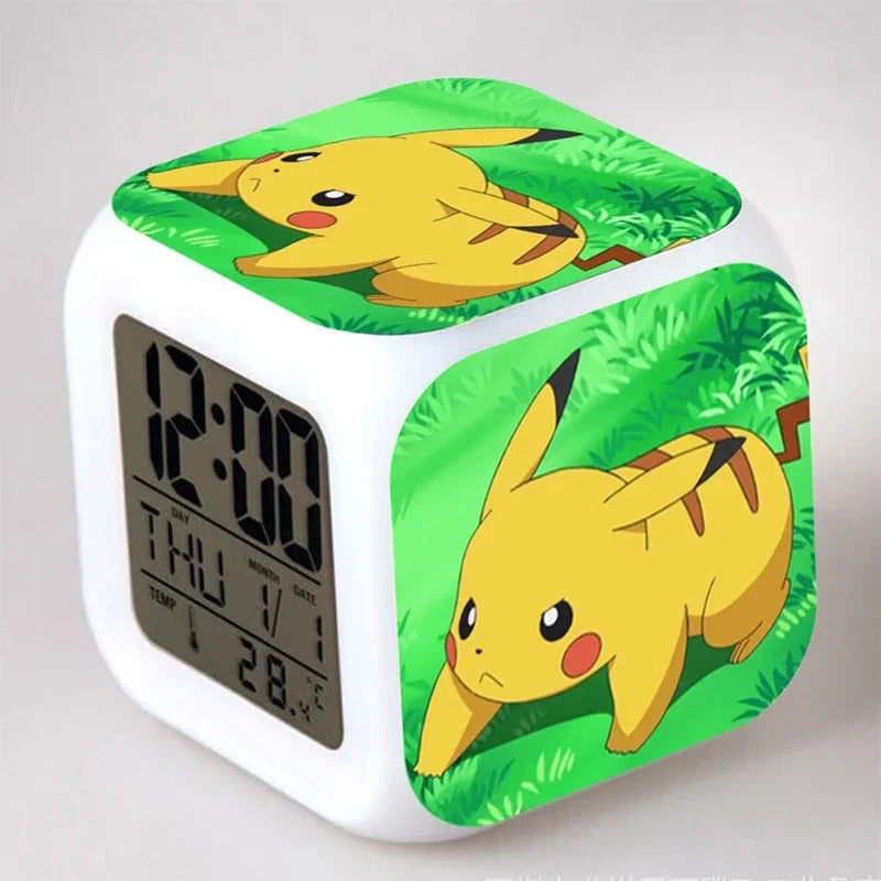 Réveil Pokémon Pikachu LED 7 Couleurs Veilleuse Enfant