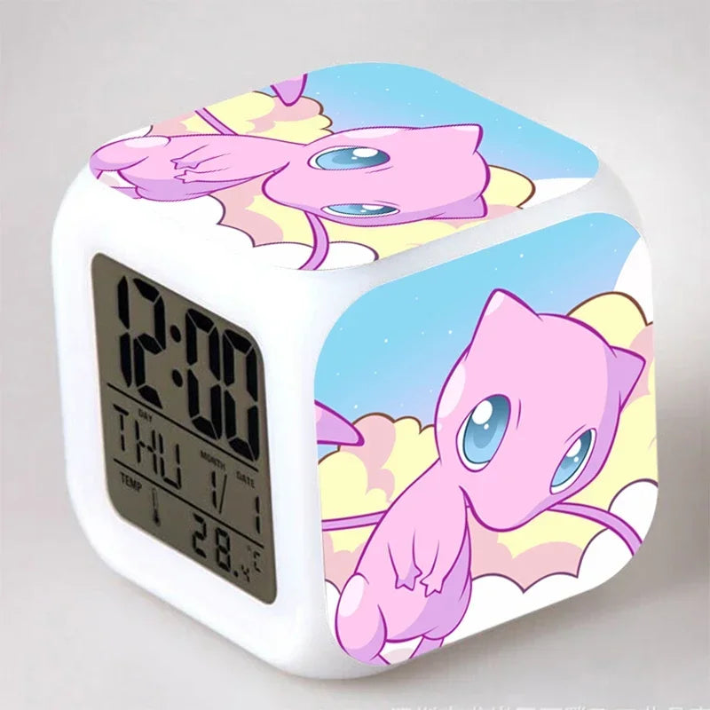 Réveil Pokémon Pikachu Numérique LED 7 Couleurs Veilleuse