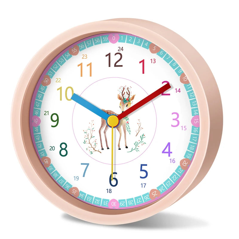 Réveil enfant animaux mignons coloré quartz pour chambre.