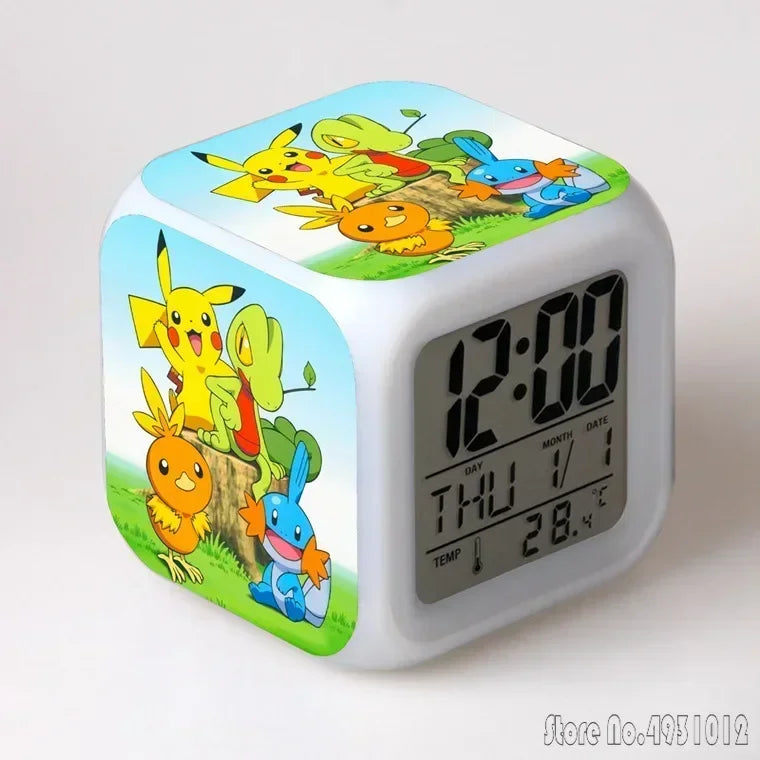 Réveil Pokémon LED Cube Lumière Couleurs Enfant