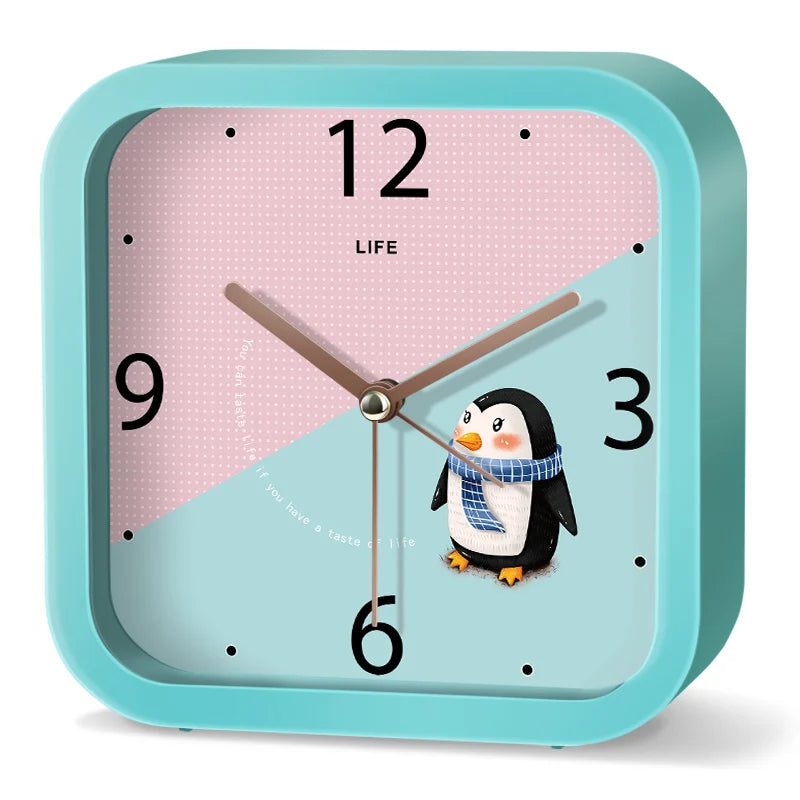 Réveil enfant carré animaux analogique décoration chambre.