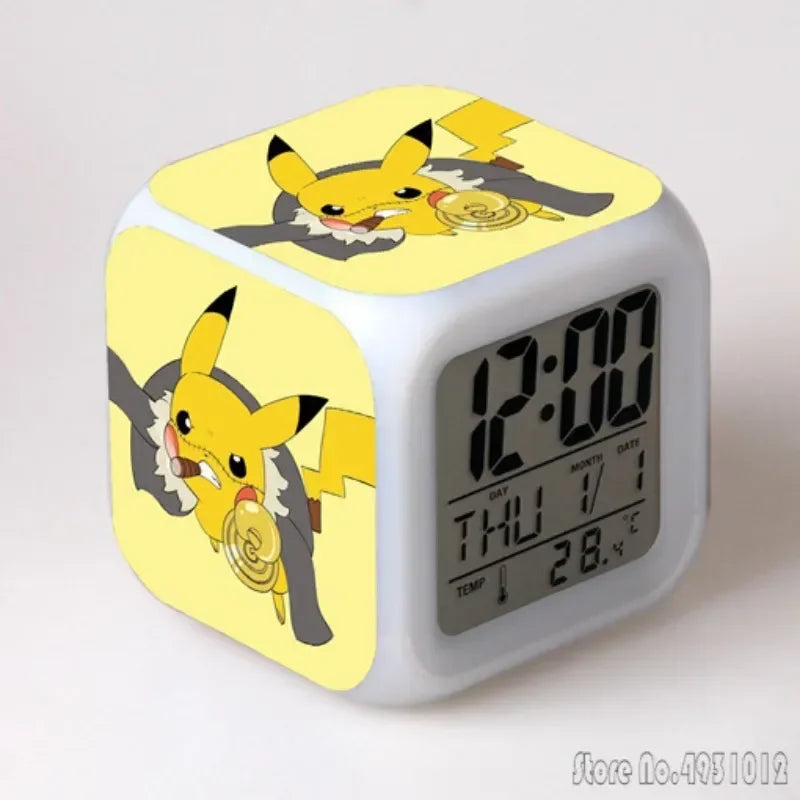 Réveil Bandai Pokémon Pikachu LED Cube Multicolore