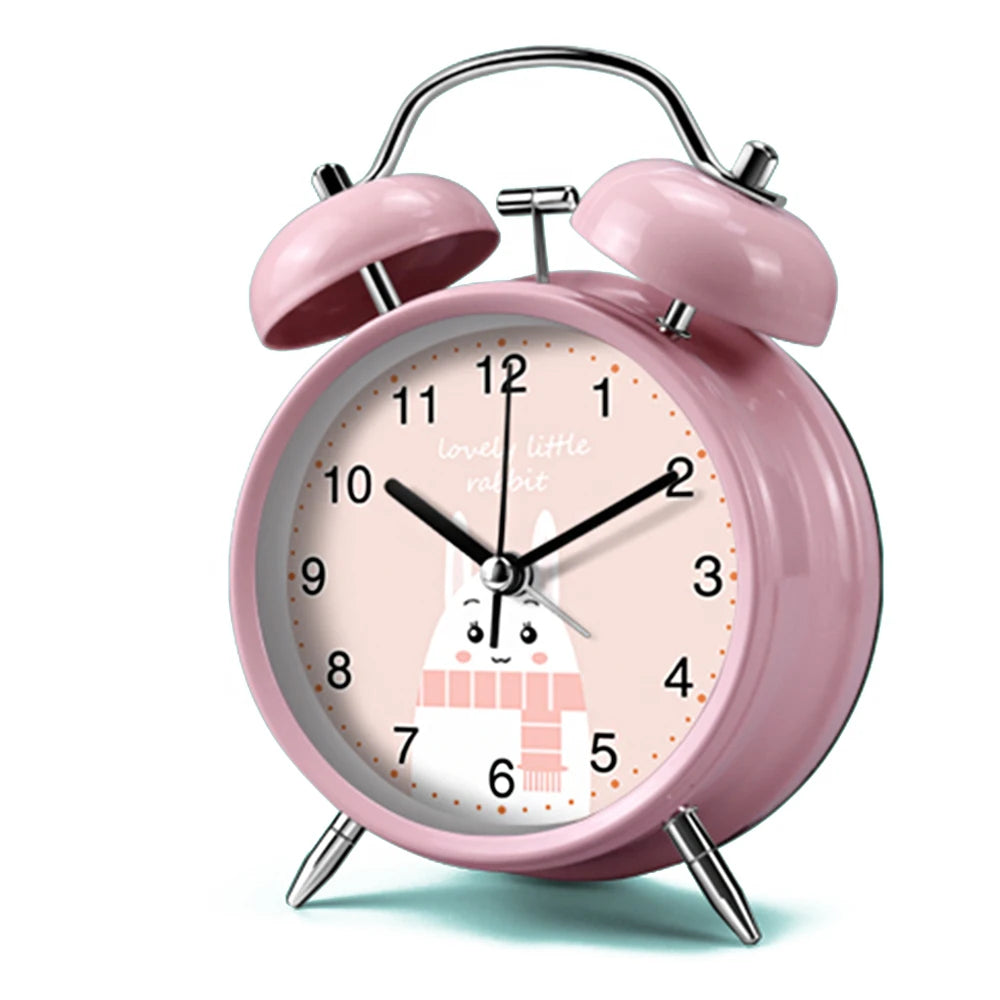 Réveil Enfant Animal Double Cloche Son Fort Veilleuse