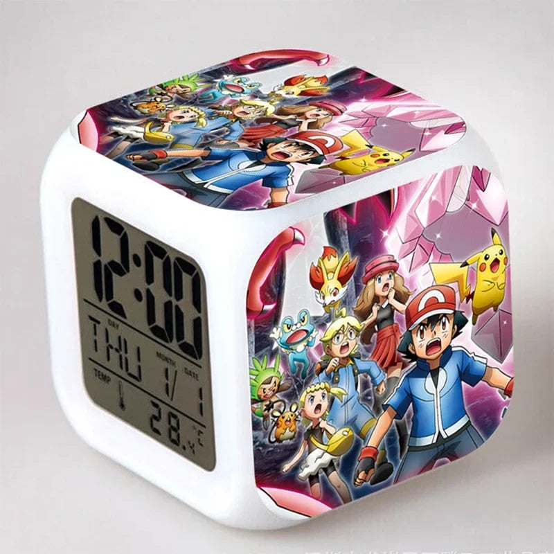 Réveil Pokémon Pikachu LED 7 couleurs veilleuse.