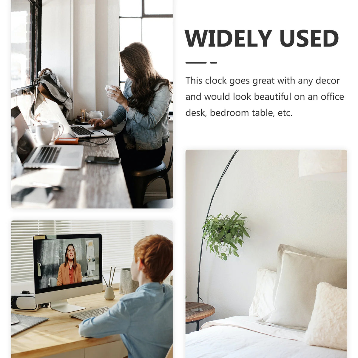 Réveil Lapin Mignon Silencieux Chambre Bureau.