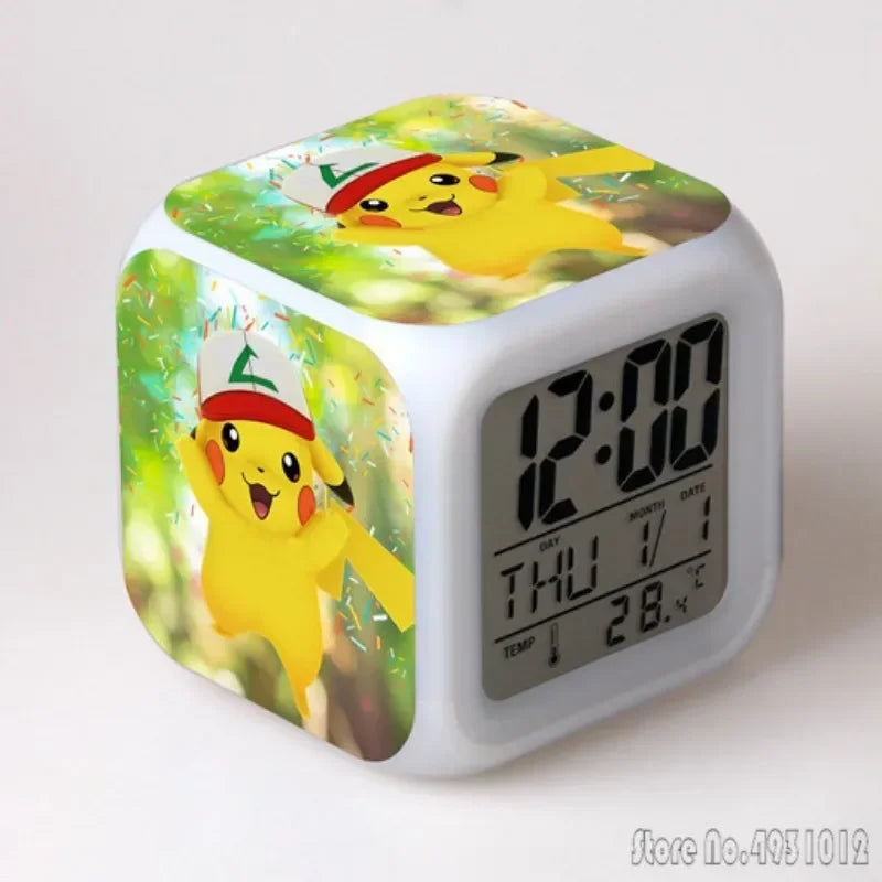 Réveil Pokémon Pikachu LED Cube Lumineux Multicolore