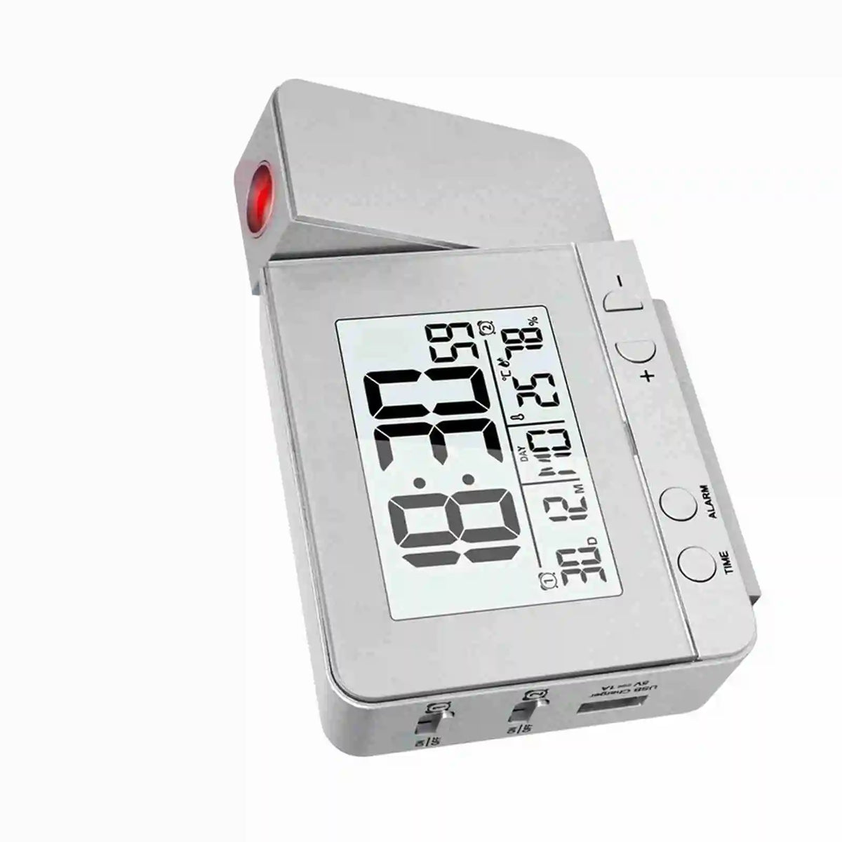 Réveil Projection Plafond Thermomètre Hygromètre USB Dimmable
