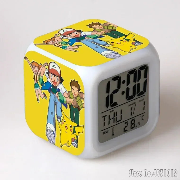 Réveil Pokémon Cube LED Multicolore Digital Enfants