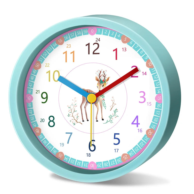 Réveil Enfant Animal Mignon Chiffres Colorés Chambre