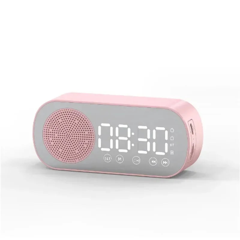 Réveil Bluetooth Haut-parleur Radio FM Miroir LED