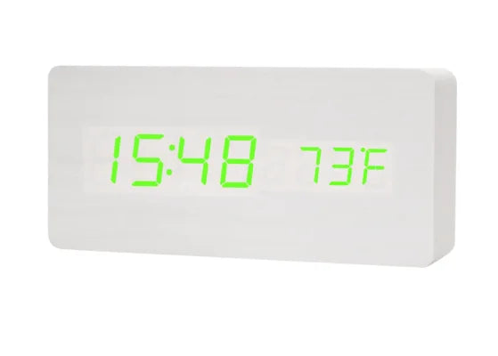 Réveil Bois Digital LED Température Bureau Chevet