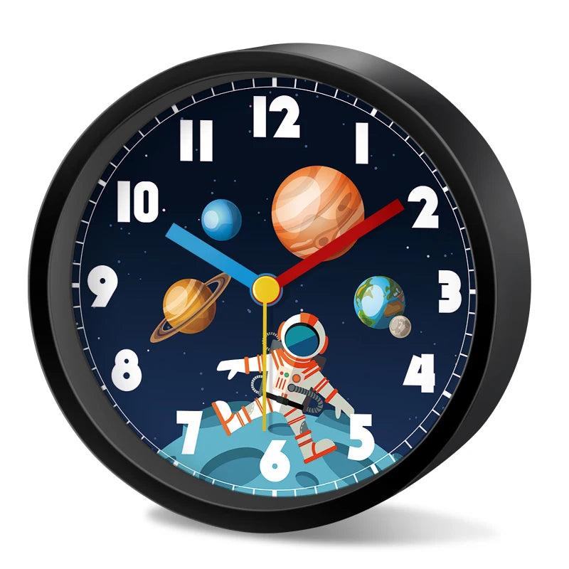 Réveil enfant astronaute planète silencieux analogique