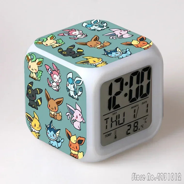 Réveil Pokémon LED Cube Multicolore Enfants Ados