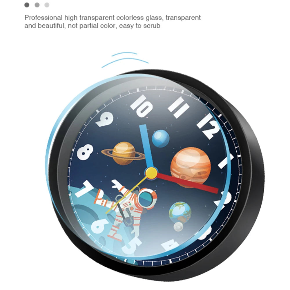 Réveil enfant silencieux astronaute planète rond bureau
