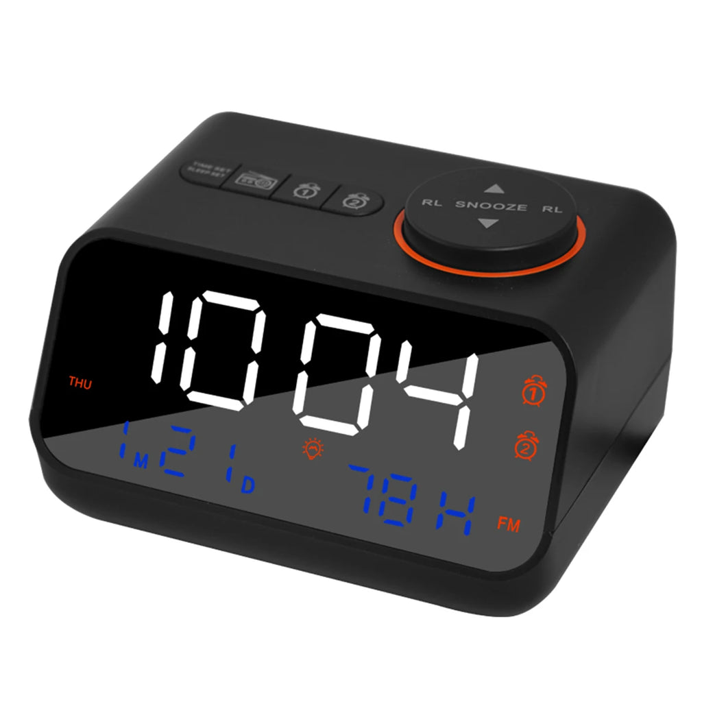 Réveil LED Radio FM Commande Vocale Température Humidité