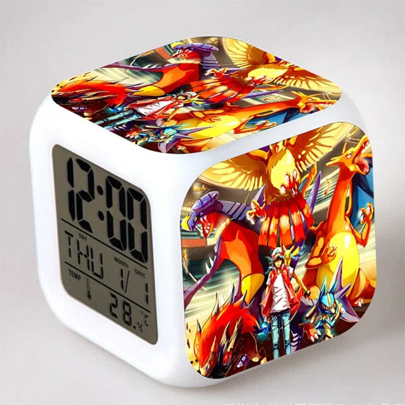 Réveil Pokémon Pikachu LED 7 Couleurs Veilleuse Enfant