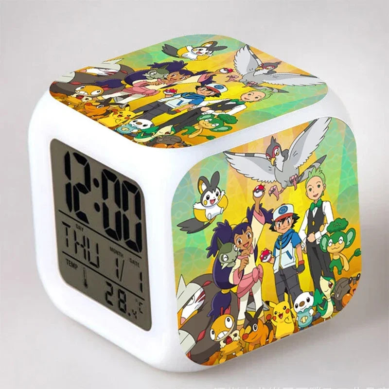 Réveil Pokémon Pikachu LED 7 Couleurs Enfant