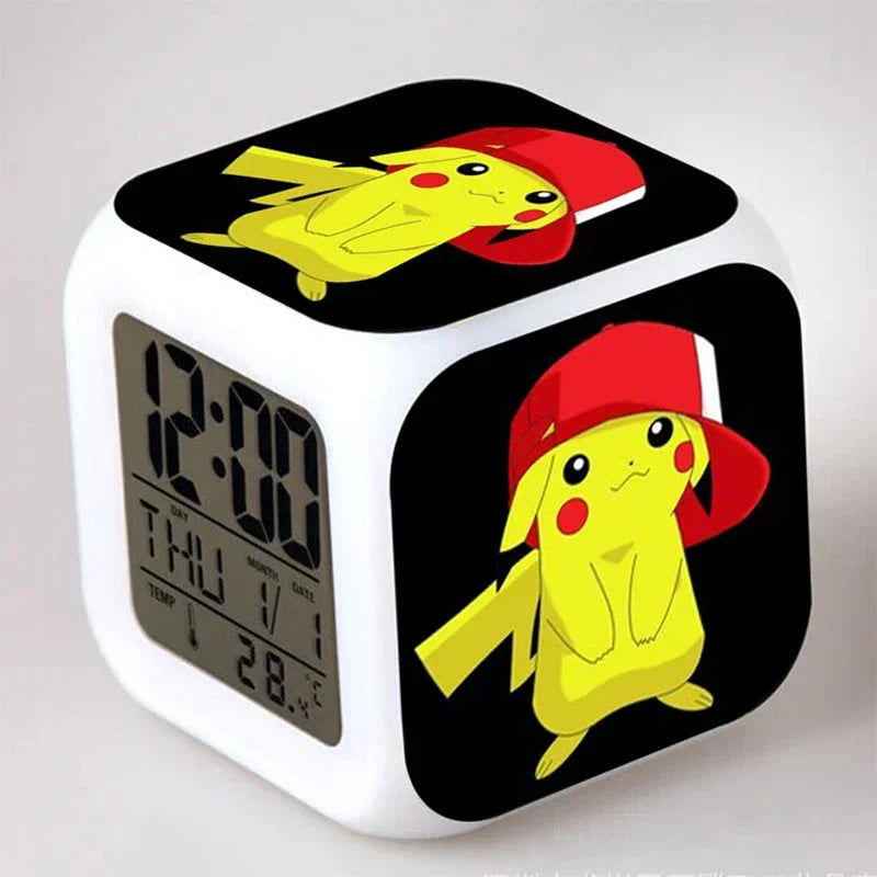 Réveil Pokémon Pikachu LED 7 Couleurs Enfant