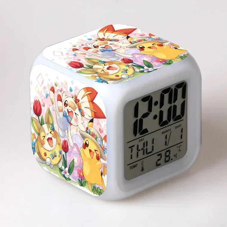 Réveil Pokémon Cube LED Lumière Colorée Enfant