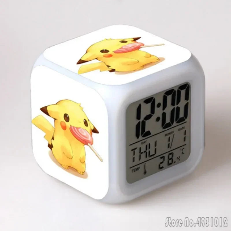 Réveil Pokémon Pikachu cube LED lumières colorées
