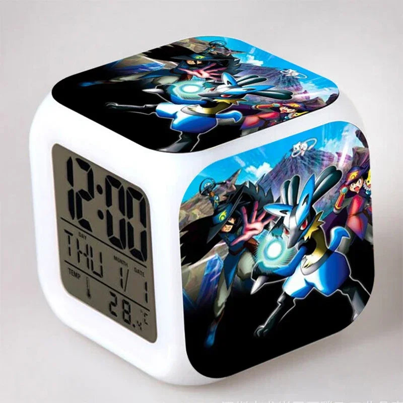 Réveil Pokémon Pikachu LED Kawaii 7 Couleurs