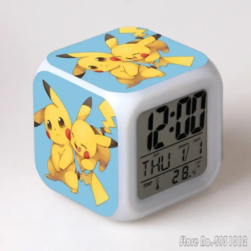 Réveil Pokémon Pikachu Cube LED Lumières Changeantes