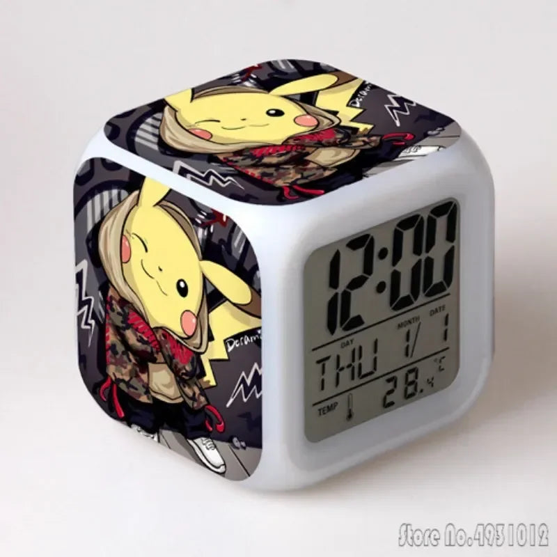 Réveil Pokémon Pikachu cube LED lumières colorées