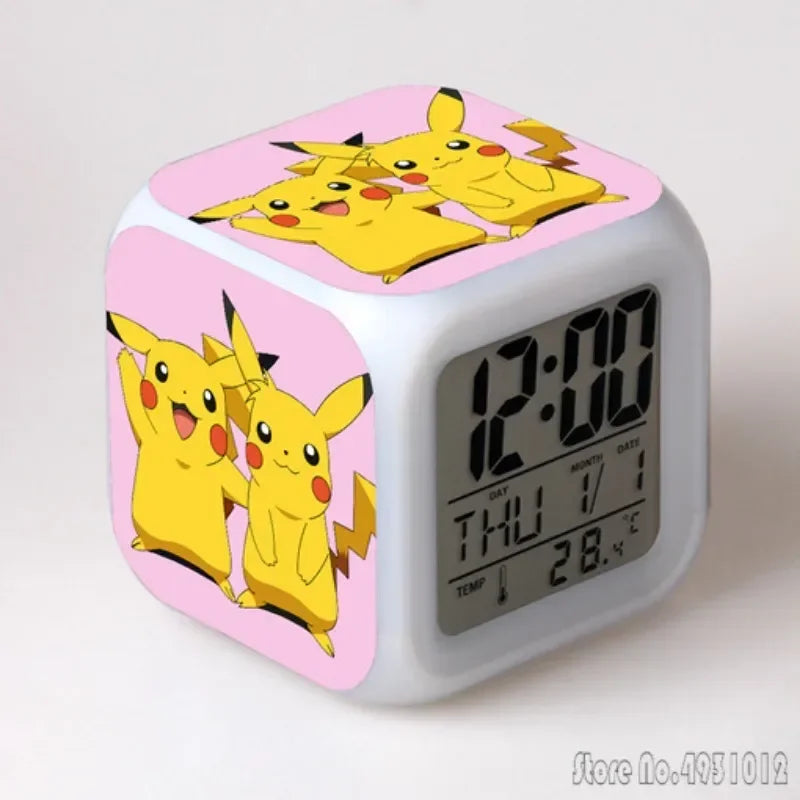 Réveil Bandai Pokémon Pikachu Cube LED Multicolore