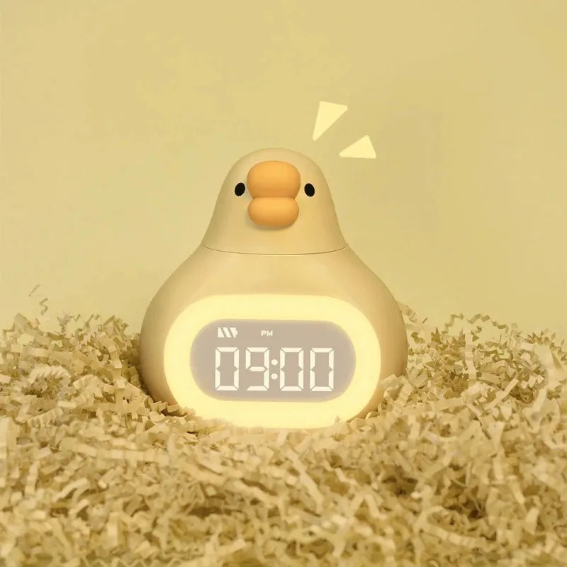 Réveil numérique oie veilleuse enfant rechargeable snooze.