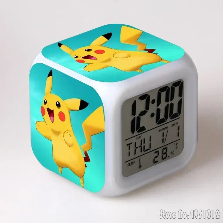 Réveil Pokémon Pikachu LED Cube Lumière Colorée