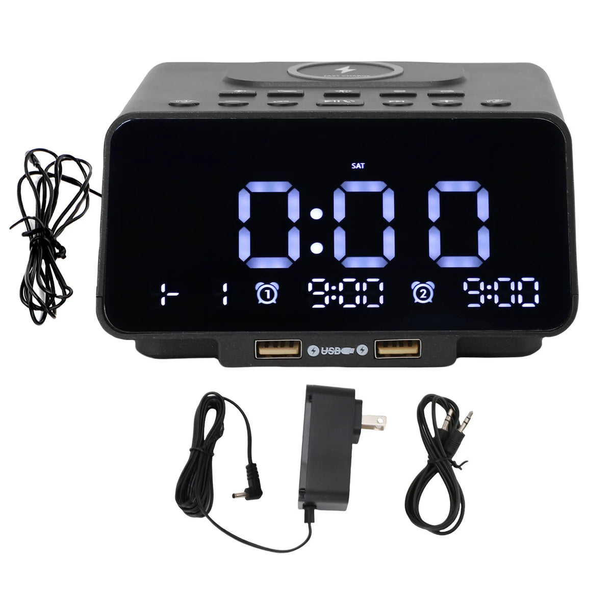 Réveil Bluetooth Enceinte Radio Chargeur Sans Fil USB