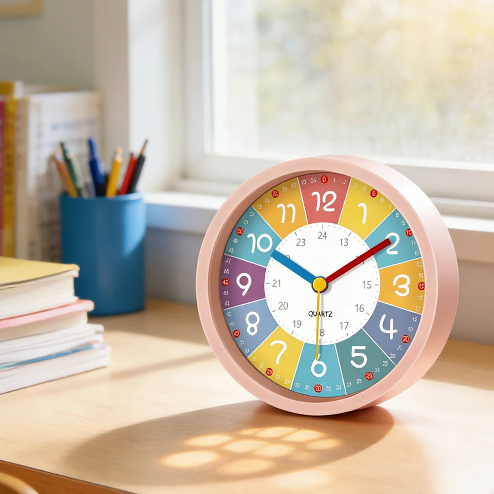 Réveil enfant silencieux éducatif dessin animé chevet.