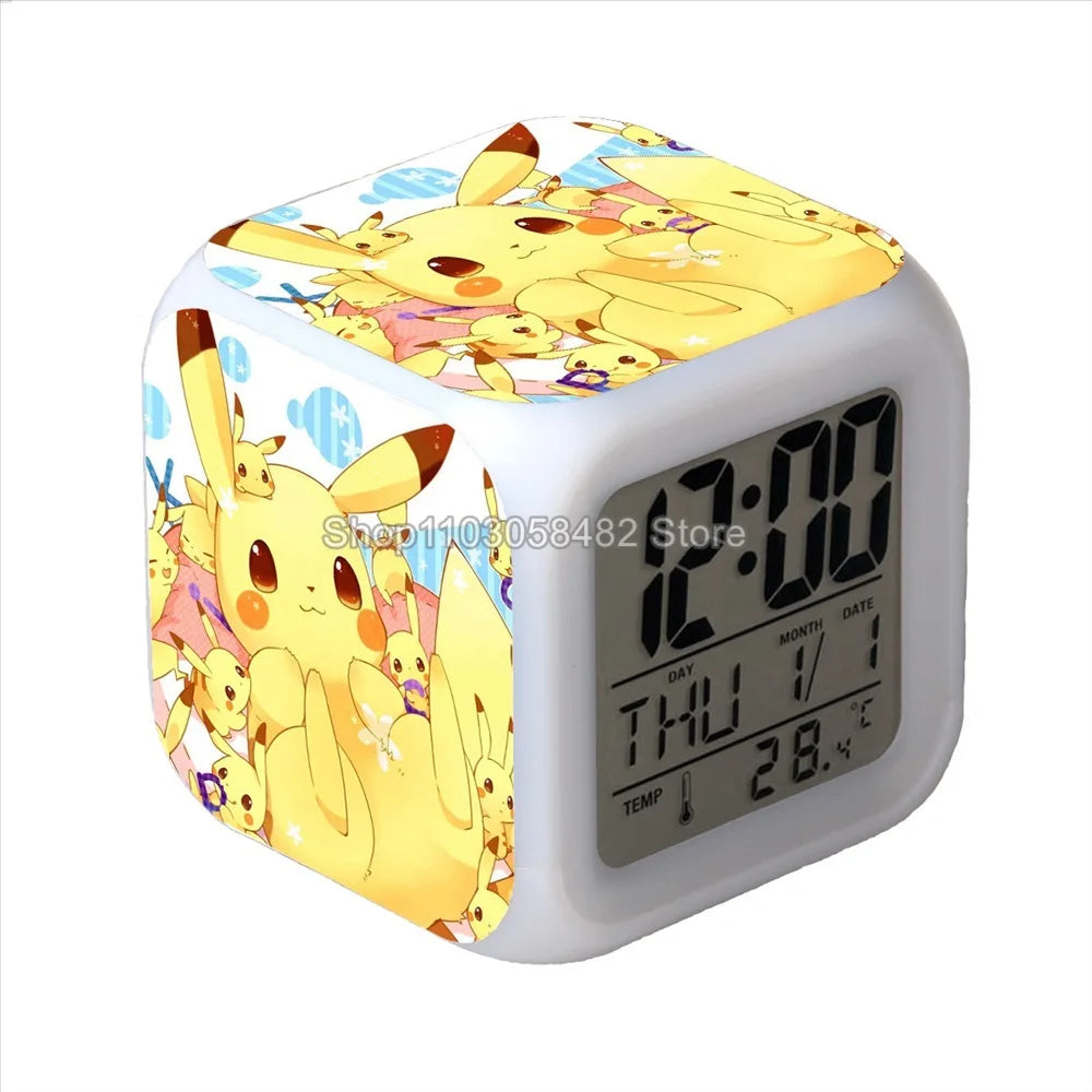 Réveil Pokémon Pikachu 3D Veilleuse Multicolore