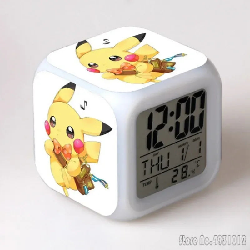 Réveil Pokémon Pikachu LED Cube Multicolore
