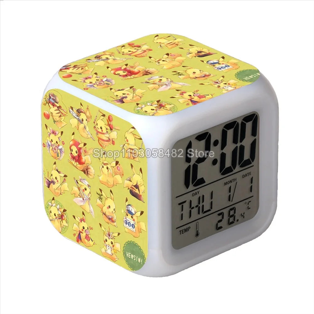 Réveil Pokémon Pikachu 3D Veilleuse Multicolore