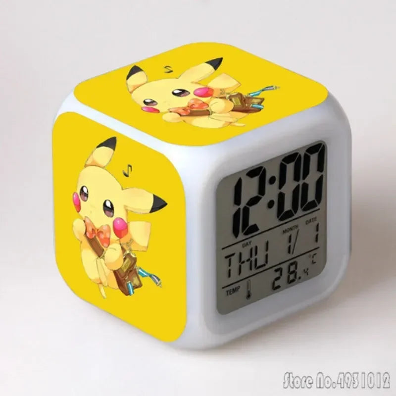 Réveil Bandai Pokémon Pikachu Cube LED Multicolore