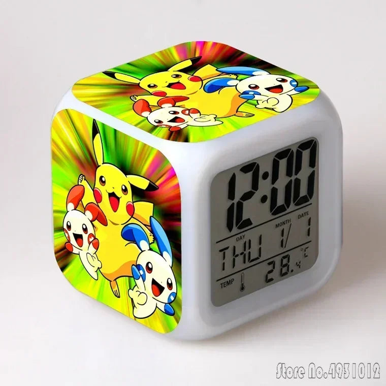 Réveil Pokémon LED Cube Couleur Changeante Enfant