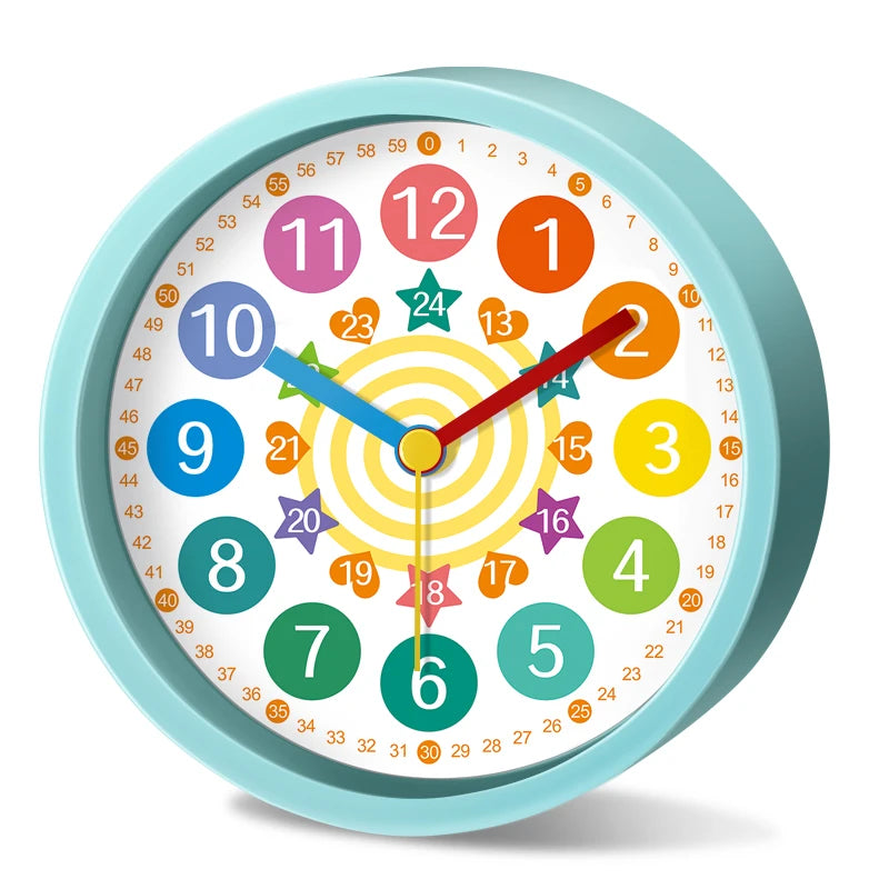 Réveil enfant silencieux analogique coloré apprentissage