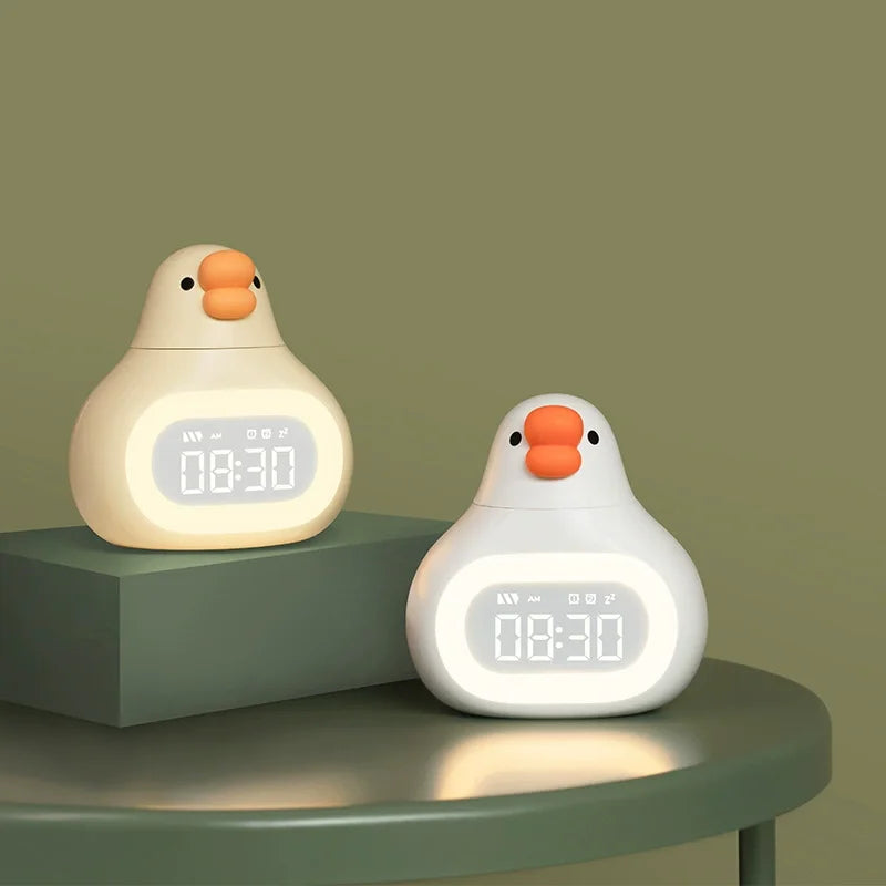 Réveil numérique oie veilleuse enfant rechargeable snooze.