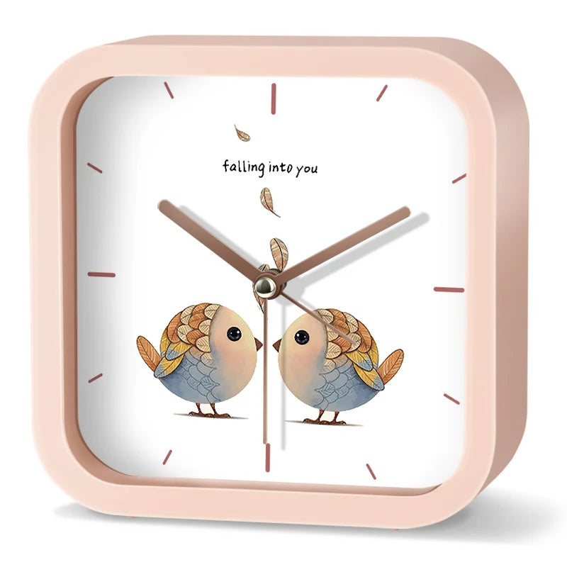 Réveil enfant animaux carré simple silencieux