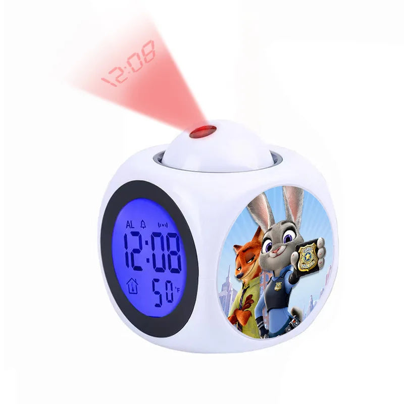Réveil Figurine Zootopie Nick Judy Projection Heure