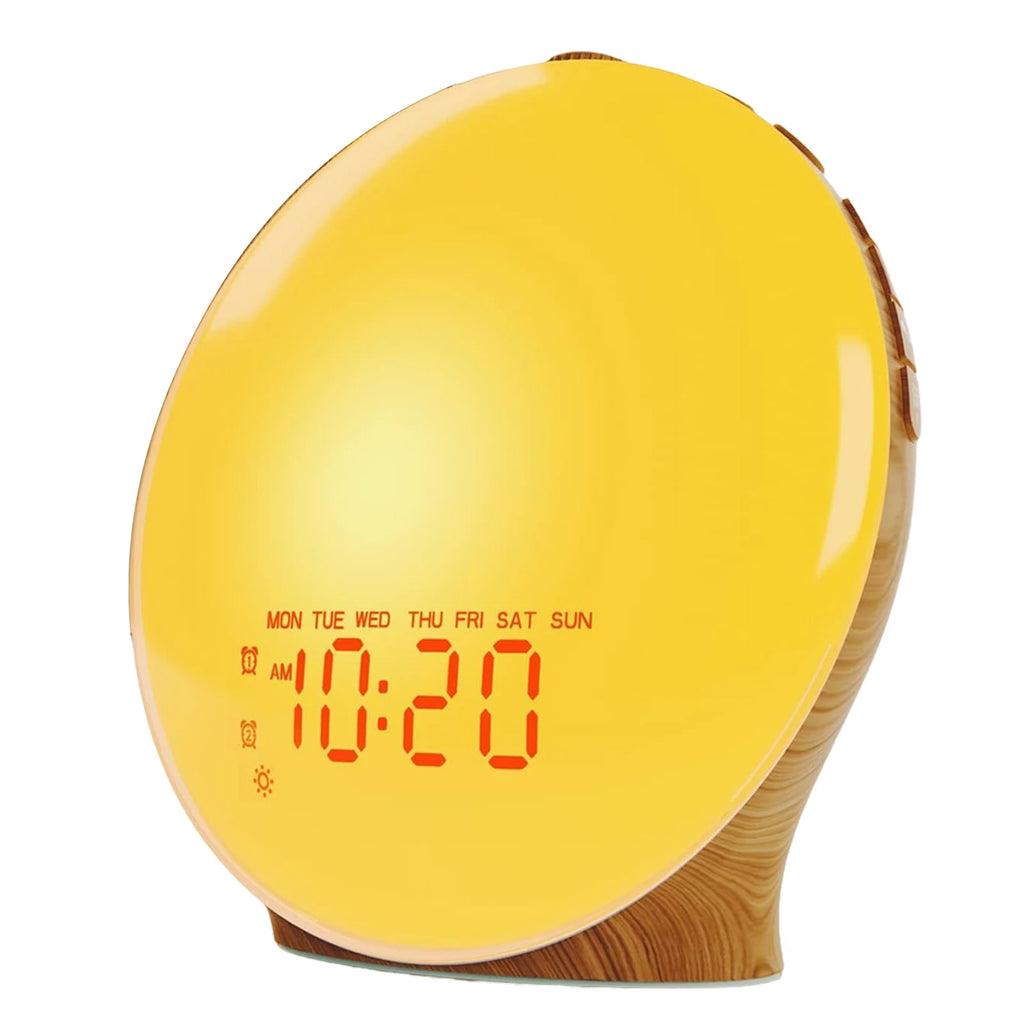 Réveil Lumière Simulateur Aube Radio FM Veilleuse Numérique